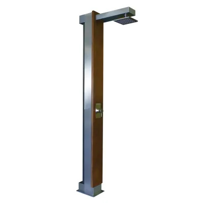 Pool shower - Tropical wood and stainless steel PLUVIUM AstralPool - 1