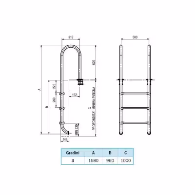 AstralPool zwembadladder met smalle leuning - 2 - Ladders