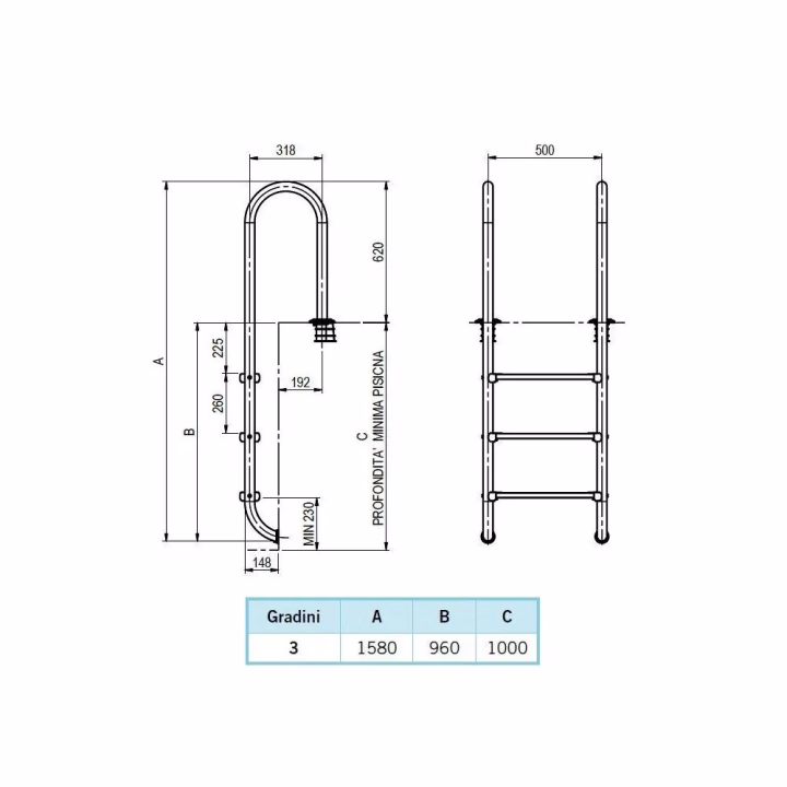 AstralPool zwembadladder met smalle leuning - 2 - Ladders