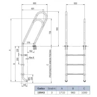 Mixed asymmetrical pool ladders AstralPool - 3