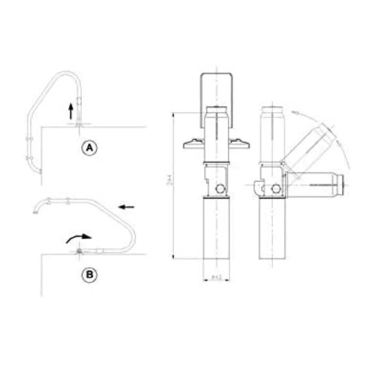 Astralpool Articulated Ladder Anchor In Aisi-304L Steel For Pools - 3 - Ladders