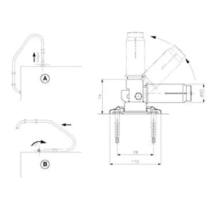 AstralPool scharnier anker voor zwembadladder AISI 304L staal - 4 - Ladders