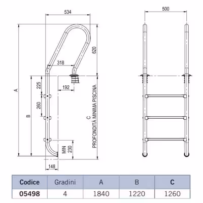 AstralPool zwembadladder met leuning gemengd model - 2 - Ladders