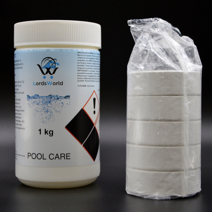 Cloro Pastiglie 200G Tricloro Lenta Dissoluzione LordsWorld - 2 - Cloro