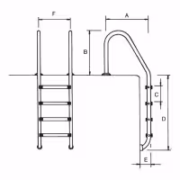 Astralpool Standard Ladder For Pools - 3 - Ladders