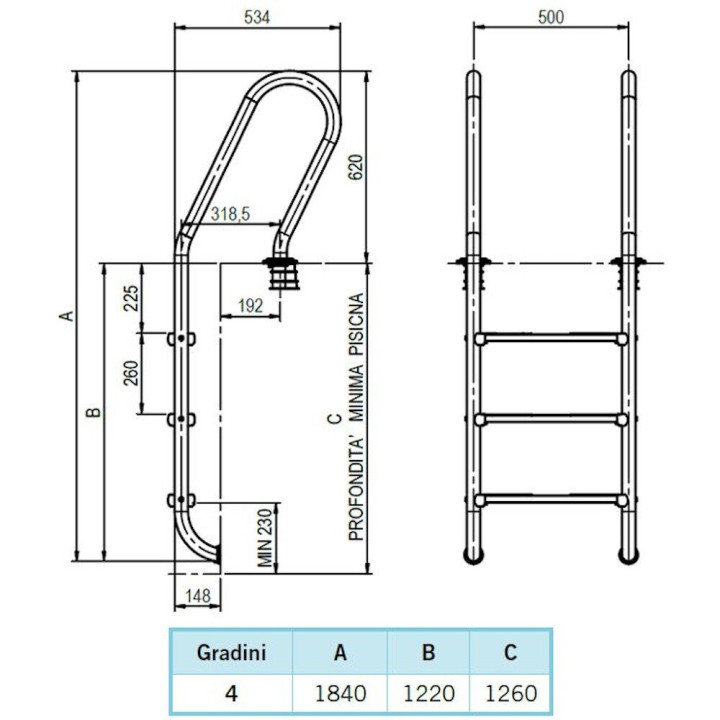 Astralpool Pool Ladder With Handrail Mixed Luxe Model - 4 - Ladders