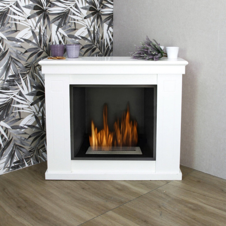 3.0 kW cheminée bioéthanol blanche Raffaello 00089 Gmr Trading - 2 - Cheminées et poêles