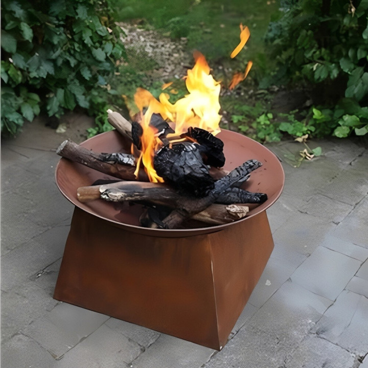 Brasero acero carbono efecto óxido Venere 01810 Gmr Trading - 2 - Chimeneas y estufas