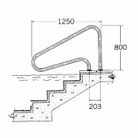 AstralPool uitstaphandgreep met externe verankering voor zwembaden - 4 - Ladders