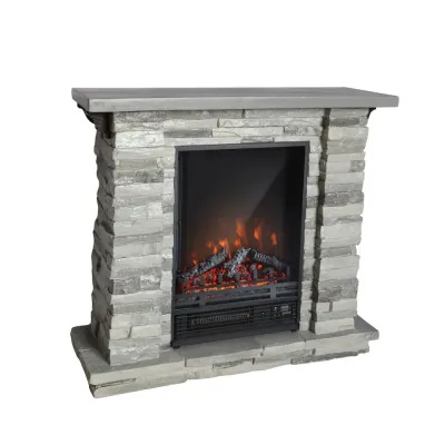 2.5 kW/h TIGULLIO electric fireplace - Grey stone 00178 Kasco - 2