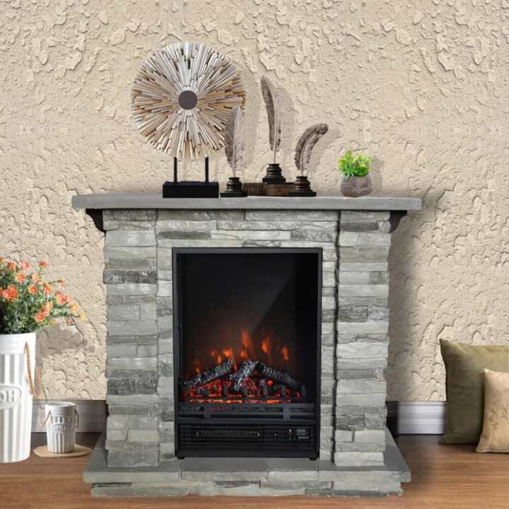 Chimenea eléctrica 2.5 kW piedra gris Tigullio 00178 Gmr Trading - 4 - Chimeneas y estufas