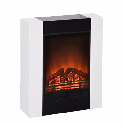 1500W Caminetto Elettrico Bianco Fiamma Regolabile 00249 Gmr Trading - 1 - Caminetti e stufe