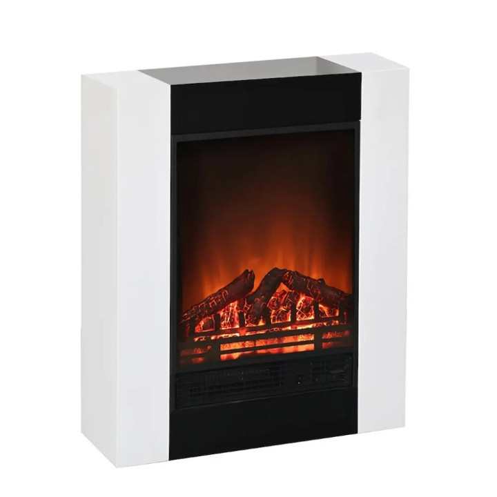 Elektrischer Kamin 1500 W weiß verstellbare Flamme 00249 Gmr Trading - 1 - Kamine & Öfen