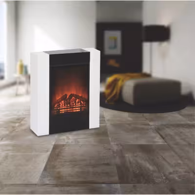 1500W Caminetto Elettrico Bianco Fiamma Regolabile 00249 Gmr Trading - 2 - Caminetti e stufe