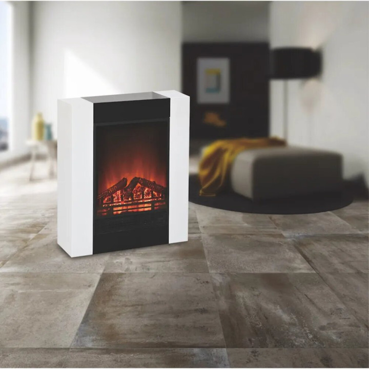 Elektrischer Kamin 1500 W weiß verstellbare Flamme 00249 Gmr Trading - 2 - Kamine & Öfen