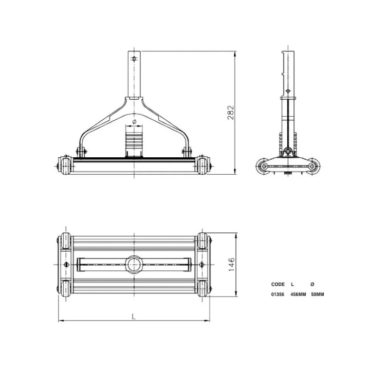 Astralpool Vacuum Head For Pools In Anodised Extruded Aluminium - 2 - Pool Sweeps & Vacuums