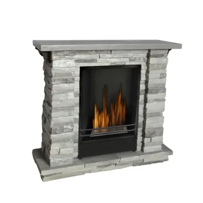 2.5 kW/h Grey stone-style bio fireplace - TIGULLIO 00263 Kasco - 2